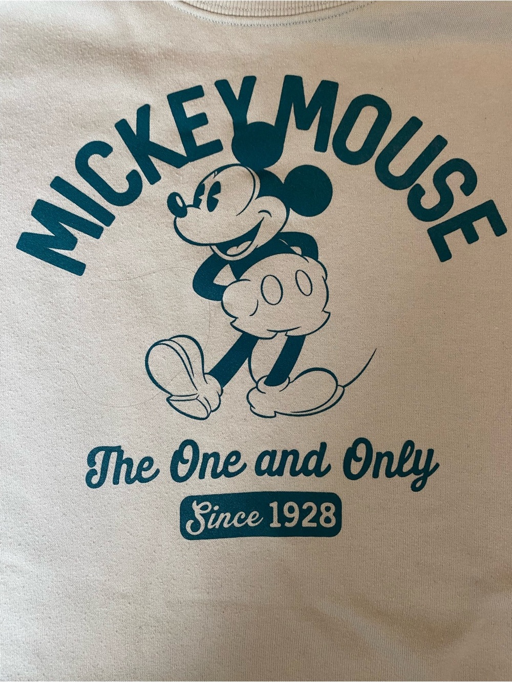 Disney Mickey Mouse Gray and Teal Cropped Sweatshirt. Women’s XS